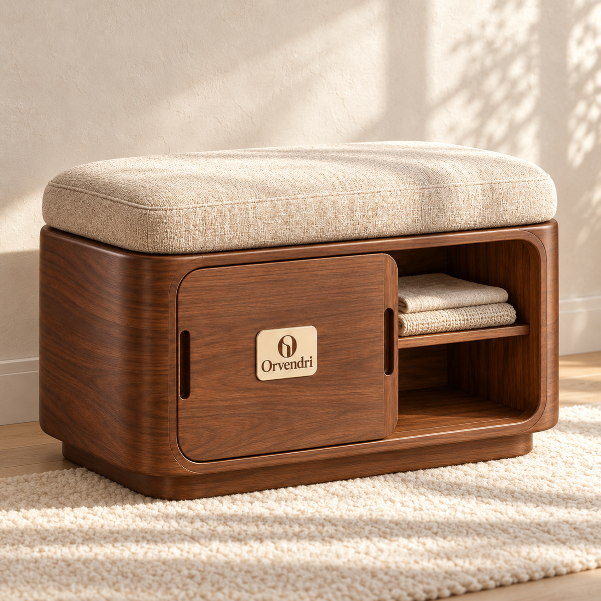 Orvendri Smart Spaces Upholstered Storage Seat with Sliding Door