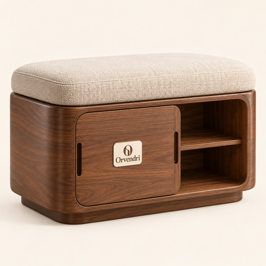 Orvendri Smart Spaces Upholstered Storage Seat with Sliding Door