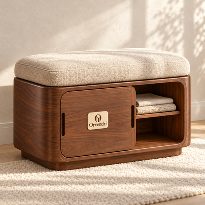 Orvendri Smart Spaces Upholstered Storage Seat with Sliding Door