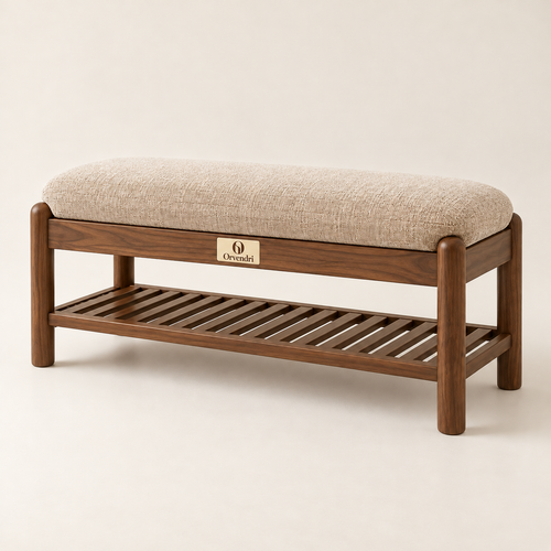 Orvendri Soft Living Upholstered Entryway Bench with Shoe Shelf