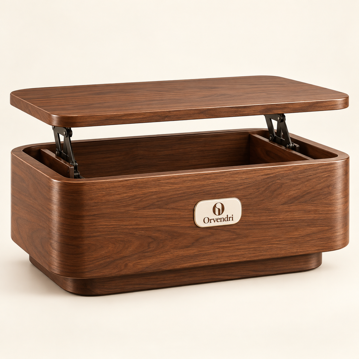 Orvendri Smart Spaces Lift-Top Storage Coffee Table — Walnut Finish
