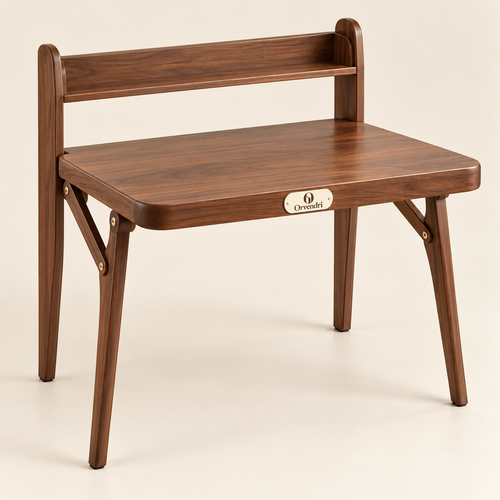 Orvendri Smart Spaces Folding Writing Desk with Shelf — Walnut Finish